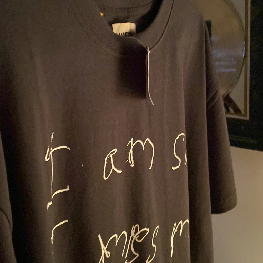 NWT RARE gallery dept. Boxy ANTIQUE BLACK handwritten “I m sad I miss my friends - Picture 8 of 17